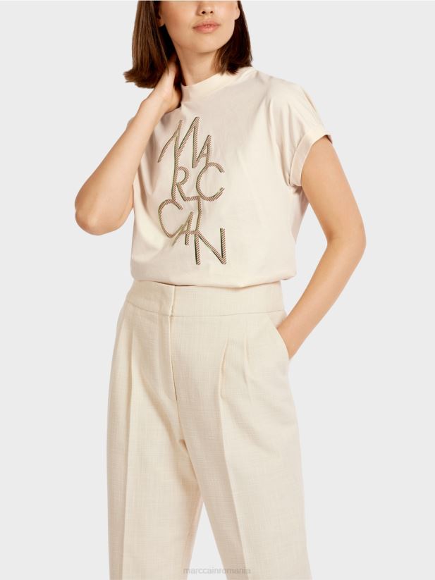 tricou răsucit „regândește împreună”. Marc Cain cremă îmbrăcăminte 4826HH1445