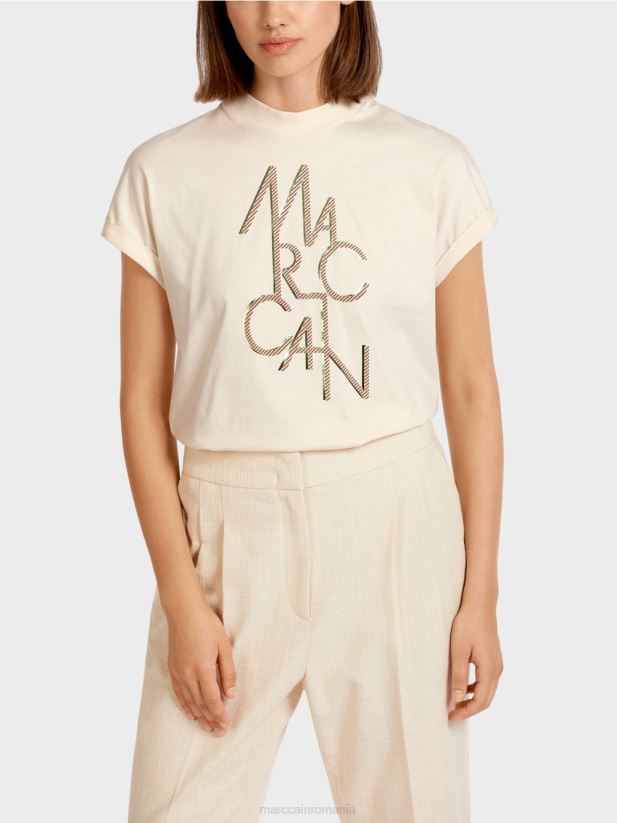 tricou răsucit „regândește împreună”. Marc Cain cremă îmbrăcăminte 4826HH1445