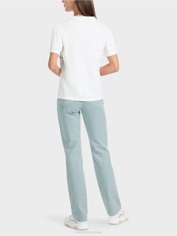 tricou „regândiți împreună”. Marc Cain alb îmbrăcăminte 4826HH1321