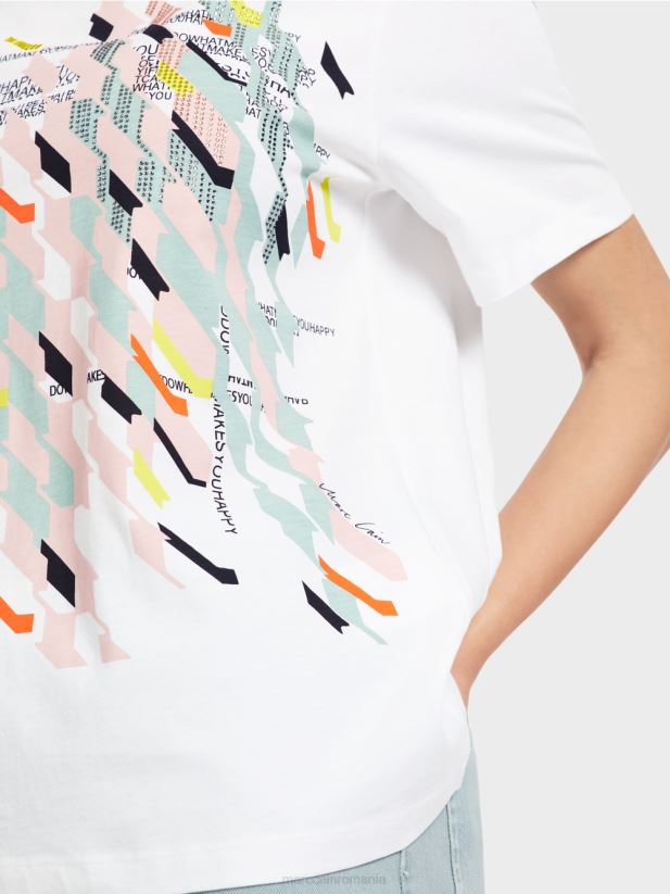 tricou „regândiți împreună”. Marc Cain alb îmbrăcăminte 4826HH1321