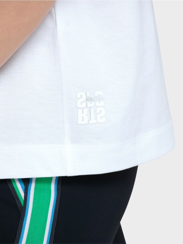 tricou „regândiți împreună”. Marc Cain alb îmbrăcăminte 4826HH1365