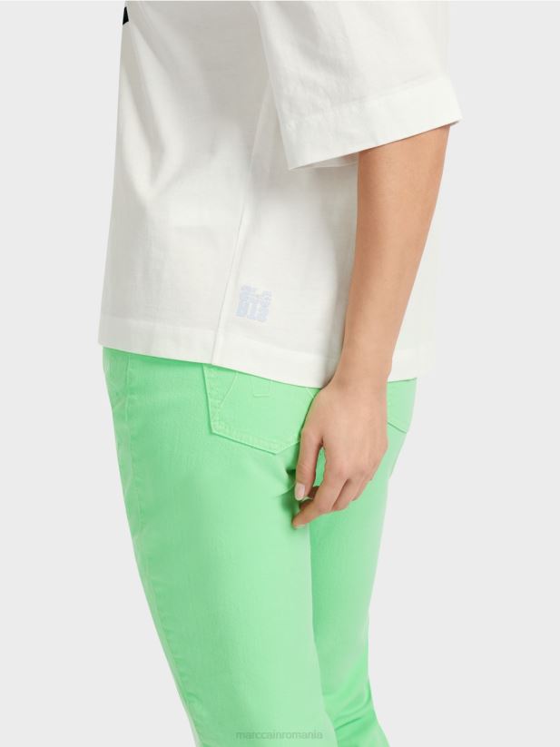 tricou „regândiți împreună”. Marc Cain aproape alb îmbrăcăminte 4826HH1294