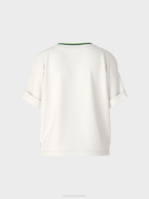 tricou „regândiți împreună”. Marc Cain aproape alb îmbrăcăminte 4826HH1294