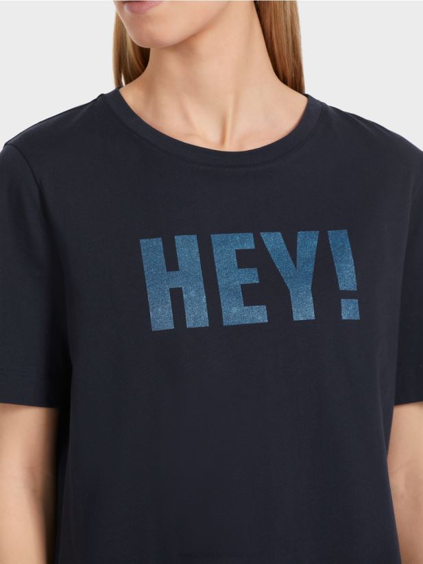 tricou „rethink together” cu sclipici Marc Cain albastru miezul nopții îmbrăcăminte 4826HH1240