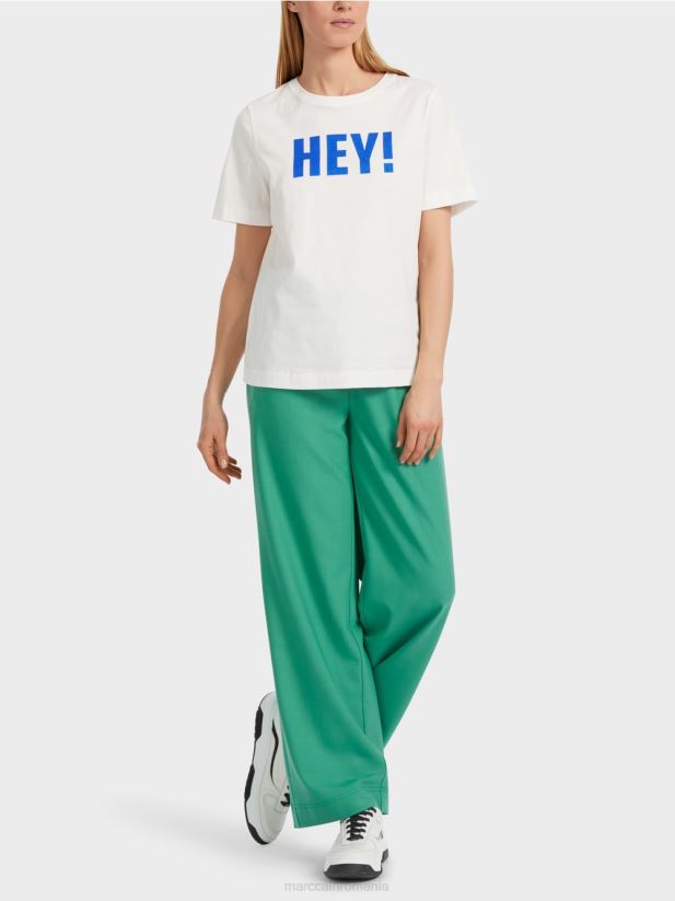 tricou „rethink together” cu sclipici Marc Cain aproape alb îmbrăcăminte 4826HH1229