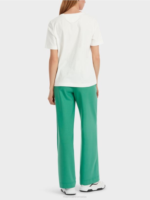 tricou „rethink together” cu sclipici Marc Cain aproape alb îmbrăcăminte 4826HH1229