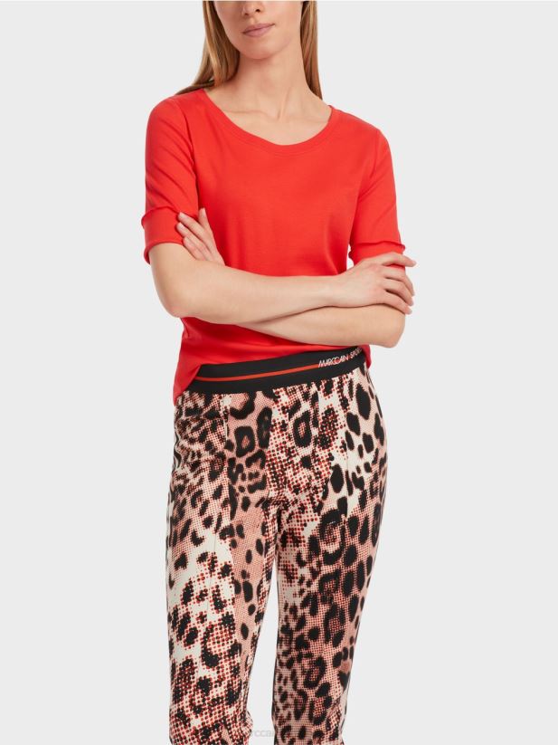 tricou simplu cu maneci 3/4 Marc Cain campari îmbrăcăminte 4826HH1263