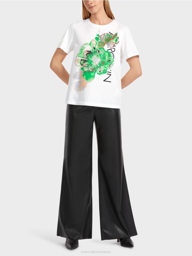 tricou strălucitor „rethink together”. Marc Cain alb îmbrăcăminte 4826HH1245