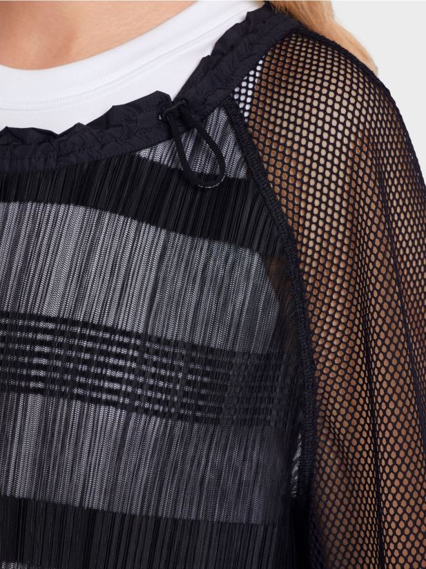 tricou transparent cu maneci lungi Marc Cain albastru miezul nopții îmbrăcăminte 4826HH1360