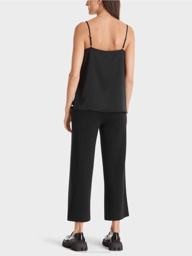 vârf cu lanț subțire Marc Cain negru îmbrăcăminte 4826HH1248