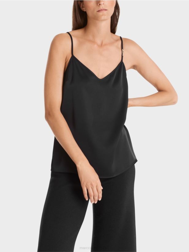 vârf cu lanț subțire Marc Cain negru îmbrăcăminte 4826HH1248