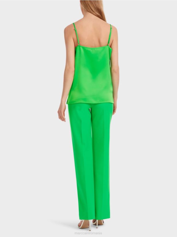 vârf cu lanț subțire Marc Cain verde măr închis îmbrăcăminte 4826HH1246