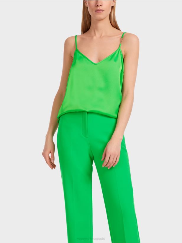 vârf cu lanț subțire Marc Cain verde măr închis îmbrăcăminte 4826HH1246