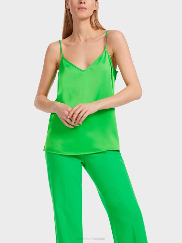 vârf cu lanț subțire Marc Cain verde măr închis îmbrăcăminte 4826HH1246