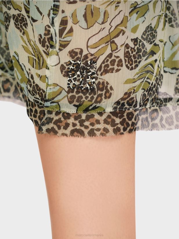 fustă etajată din crep de viscoză Marc Cain luminator moale îmbrăcăminte 4826HH498