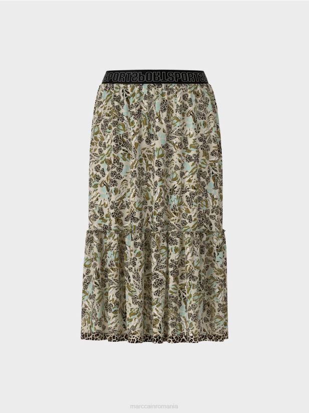 fustă etajată din crep de viscoză Marc Cain luminator moale îmbrăcăminte 4826HH498