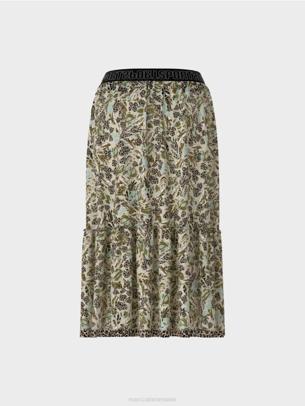 fustă etajată din crep de viscoză Marc Cain luminator moale îmbrăcăminte 4826HH498