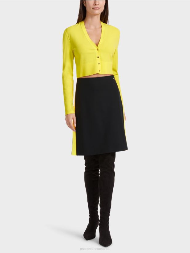 fustă mini cu dungi care blochează culoarea Marc Cain negru îmbrăcăminte 4826HH475