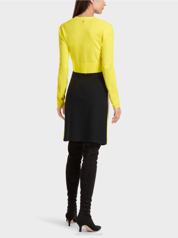 fustă mini cu dungi care blochează culoarea Marc Cain negru îmbrăcăminte 4826HH475