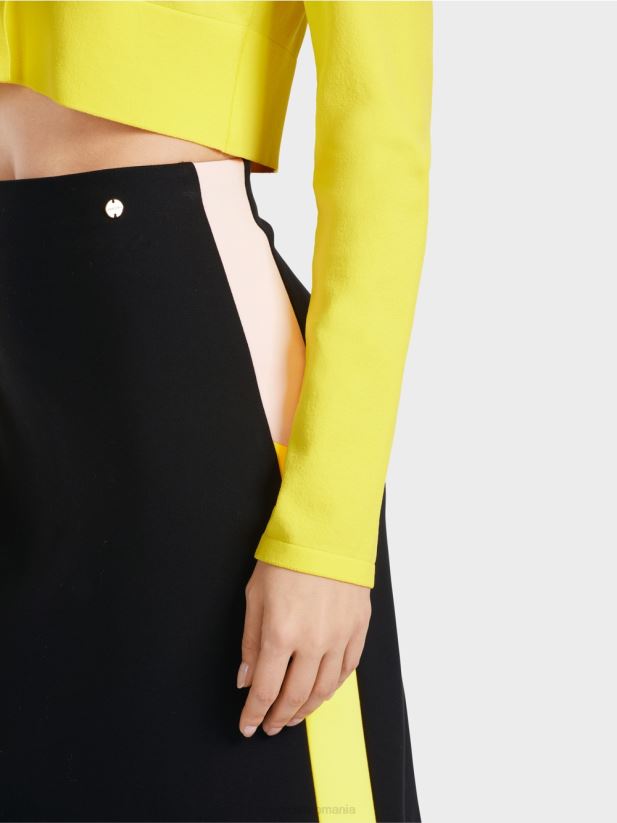 fustă mini cu dungi care blochează culoarea Marc Cain negru îmbrăcăminte 4826HH475