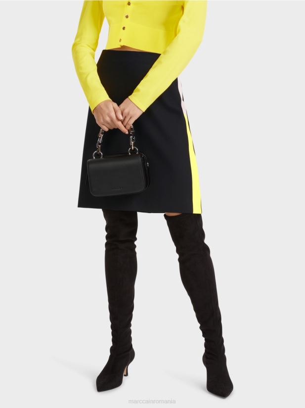 fustă mini cu dungi care blochează culoarea Marc Cain negru îmbrăcăminte 4826HH475