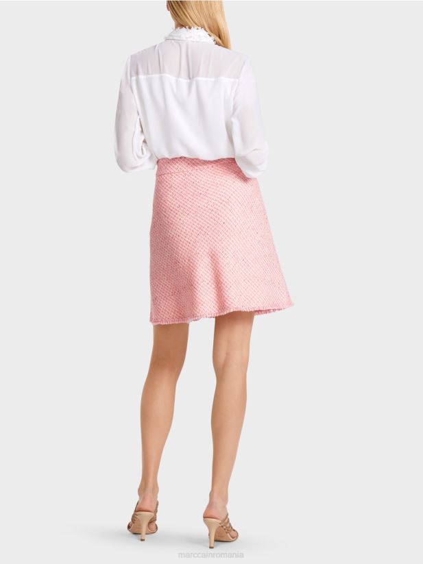 fustă mini evazată boucle Marc Cain roz moale îmbrăcăminte 4826HH483