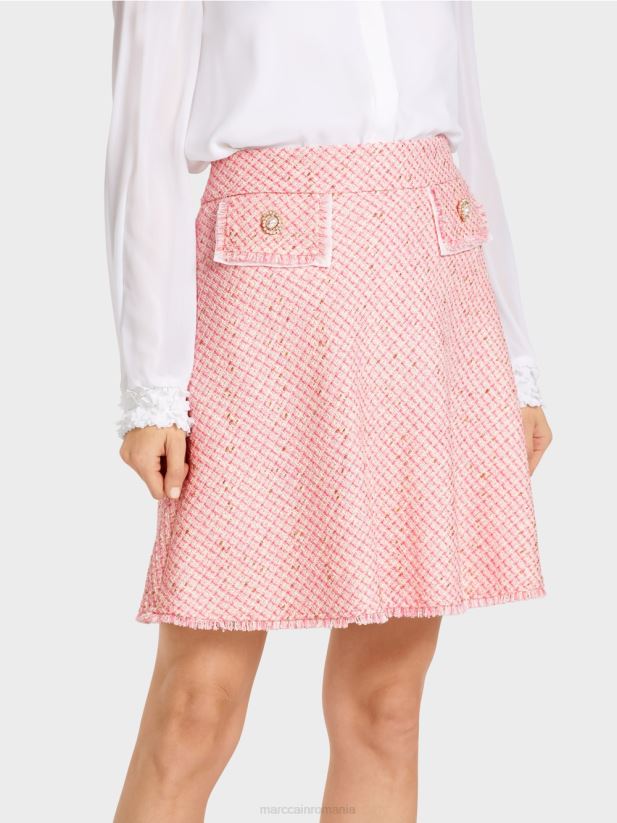 fustă mini evazată boucle Marc Cain roz moale îmbrăcăminte 4826HH483