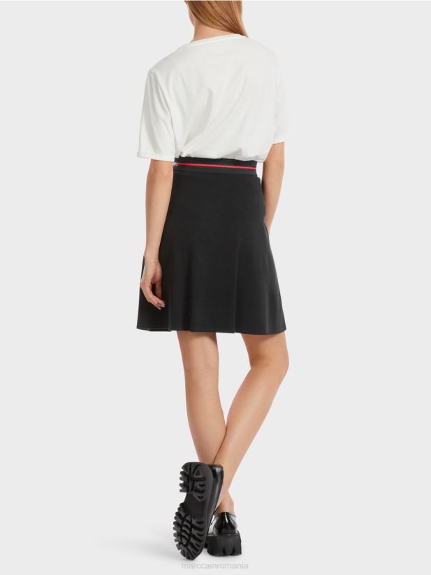 fustă mini „regândește împreună”. Marc Cain alb-negru îmbrăcăminte 4826HH465
