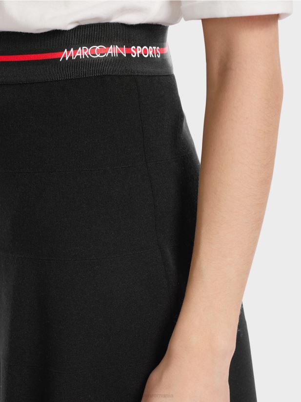 fustă mini „regândește împreună”. Marc Cain alb-negru îmbrăcăminte 4826HH465