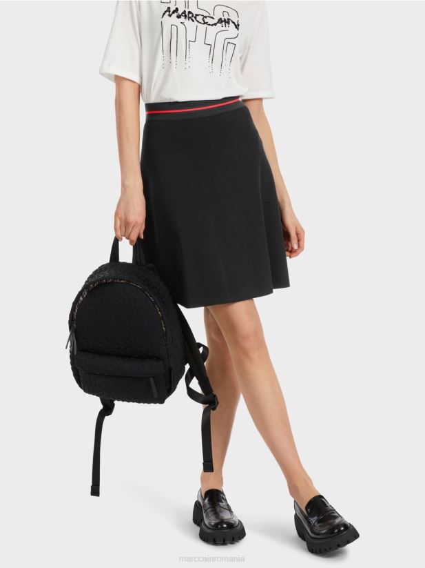 fustă mini „regândește împreună”. Marc Cain alb-negru îmbrăcăminte 4826HH465