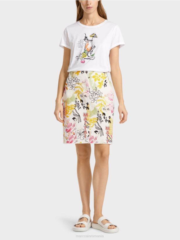 fustă mini „rethink together” cu imprimeu Marc Cain var usor îmbrăcăminte 4826HH479