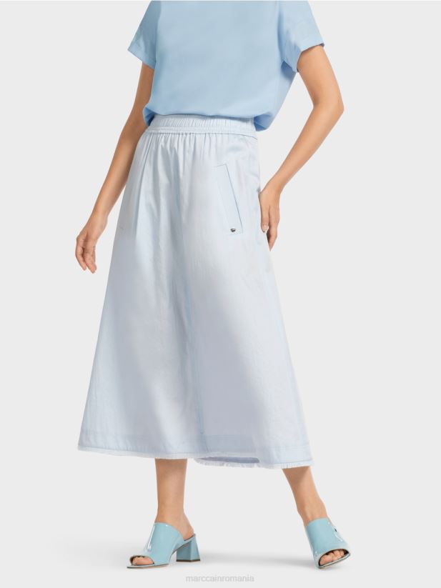 fustă învolburată Marc Cain albastru pudra deschis îmbrăcăminte 4826HH492