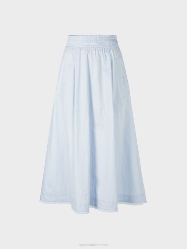 fustă învolburată Marc Cain albastru pudra deschis îmbrăcăminte 4826HH492