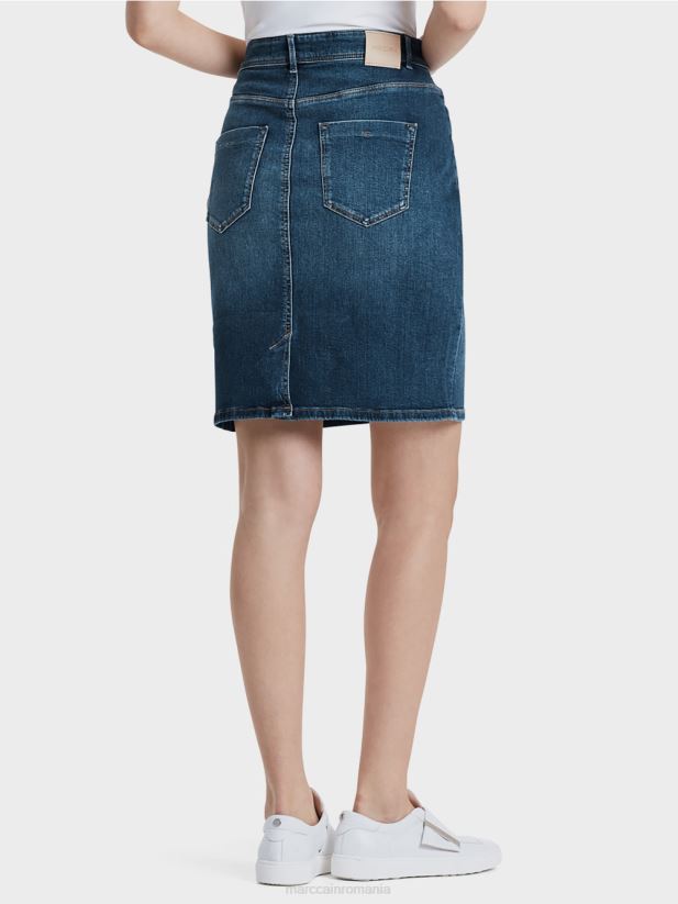 fusta creion din denim Marc Cain denim albastru închis îmbrăcăminte 4826HH519