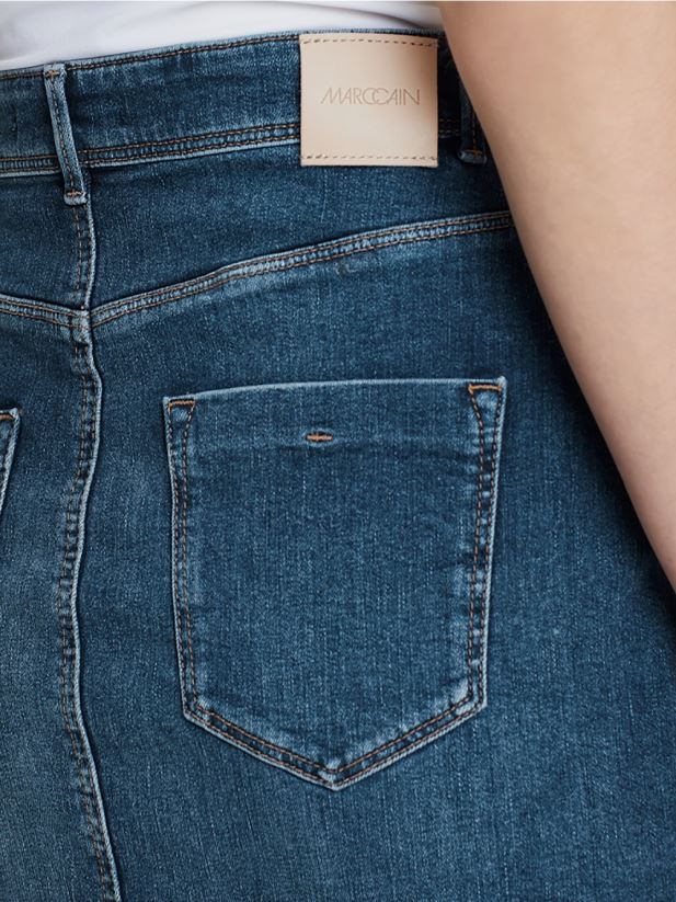 fusta creion din denim Marc Cain denim albastru închis îmbrăcăminte 4826HH519