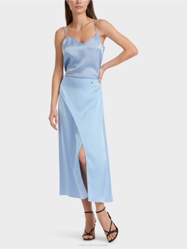 fusta cu efect wrap Marc Cain cer întunecat de vară îmbrăcăminte 4826HH467