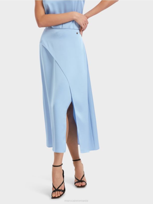 fusta cu efect wrap Marc Cain cer întunecat de vară îmbrăcăminte 4826HH467