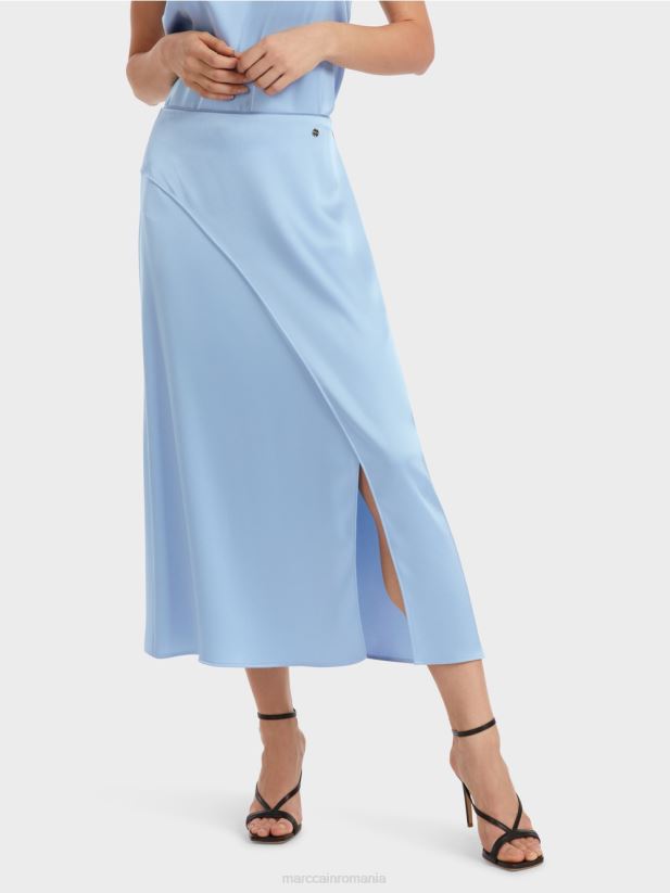 fusta cu efect wrap Marc Cain cer întunecat de vară îmbrăcăminte 4826HH467