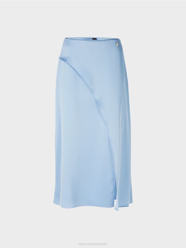 fusta cu efect wrap Marc Cain cer întunecat de vară îmbrăcăminte 4826HH467