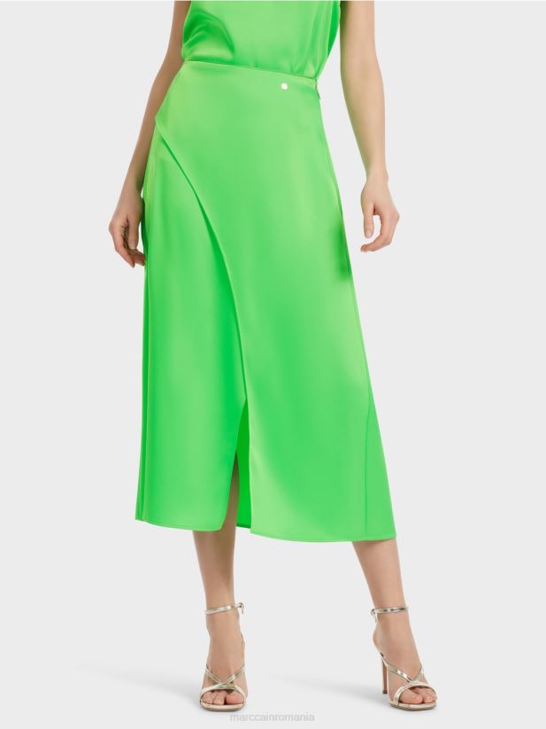fusta cu efect wrap Marc Cain verde măr închis îmbrăcăminte 4826HH458