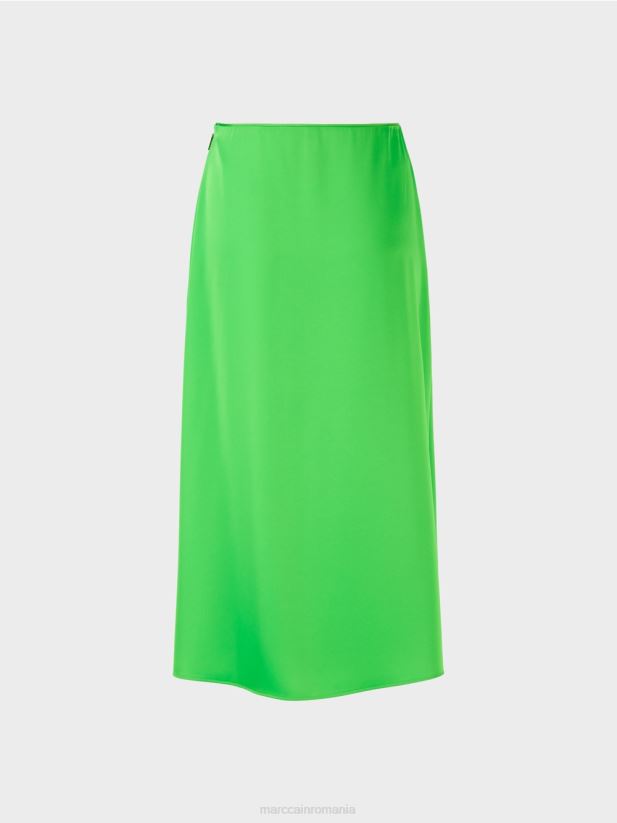 fusta cu efect wrap Marc Cain verde măr închis îmbrăcăminte 4826HH458