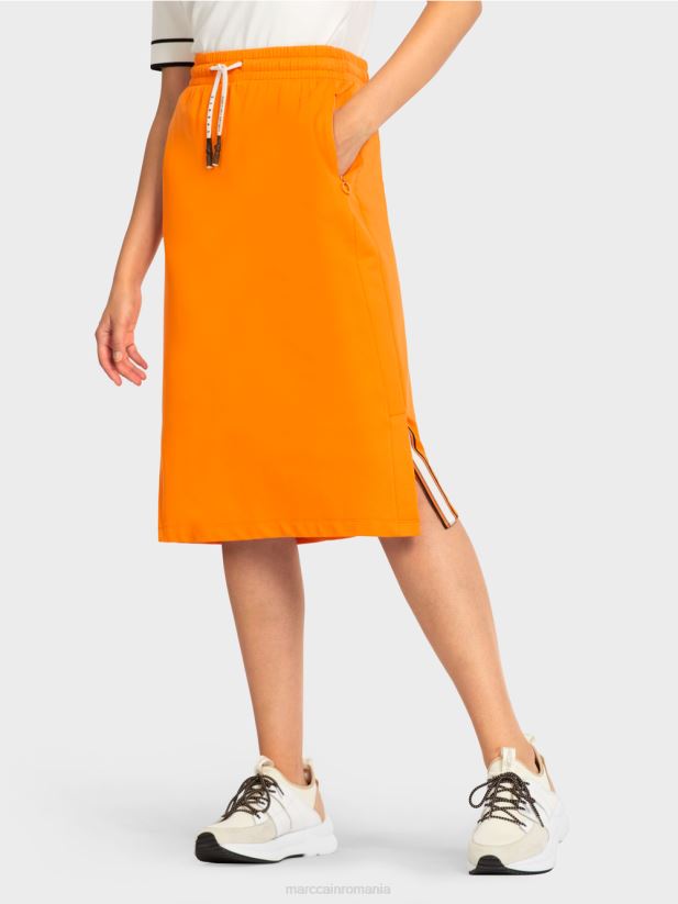 fusta din jerseu sportiv Marc Cain portocaliu deschis îmbrăcăminte 4826HH502