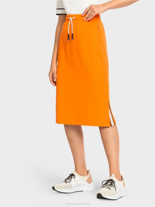 fusta din jerseu sportiv Marc Cain portocaliu deschis îmbrăcăminte 4826HH502