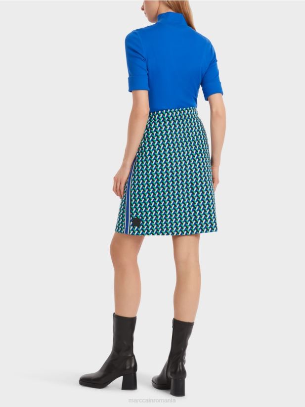 fusta evazata cu design integral Marc Cain smalț îmbrăcăminte 4826HH457