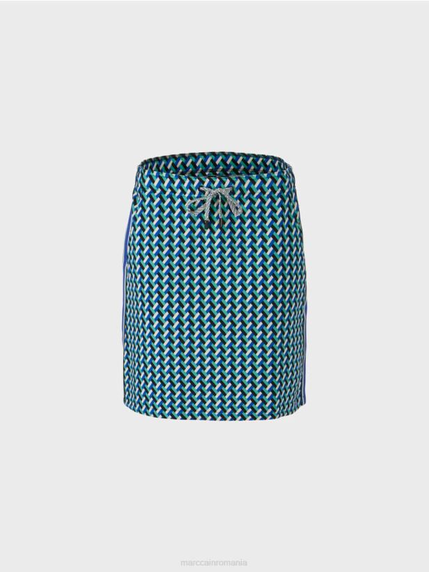 fusta evazata cu design integral Marc Cain smalț îmbrăcăminte 4826HH457