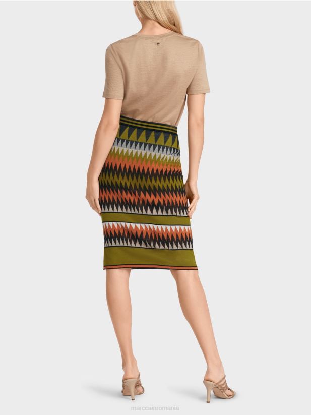 fusta ingusta \"tricotata in germania\" Marc Cain verde oliv intens îmbrăcăminte 4826HH487