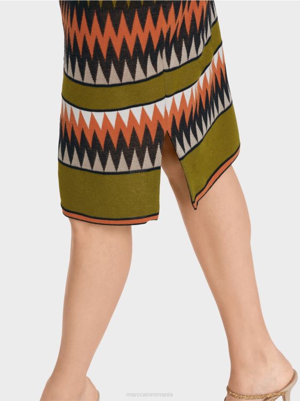 fusta ingusta \"tricotata in germania\" Marc Cain verde oliv intens îmbrăcăminte 4826HH487