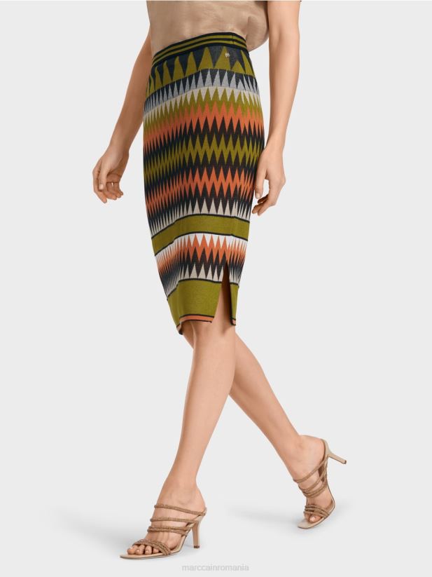fusta ingusta \"tricotata in germania\" Marc Cain verde oliv intens îmbrăcăminte 4826HH487