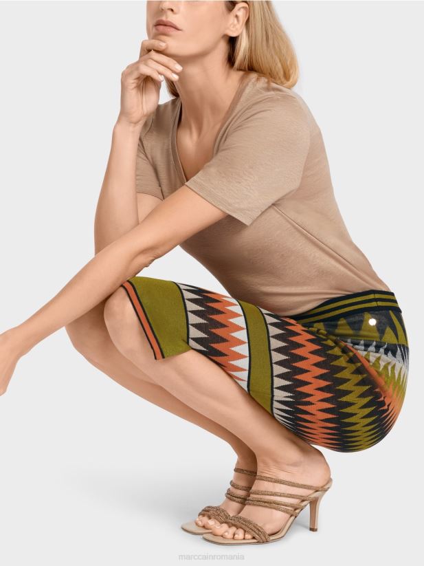 fusta ingusta \"tricotata in germania\" Marc Cain verde oliv intens îmbrăcăminte 4826HH487