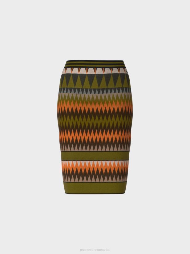 fusta ingusta \"tricotata in germania\" Marc Cain verde oliv intens îmbrăcăminte 4826HH487